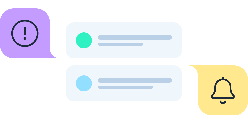 Icons evoking the sending of instant notifications directly in the browser.