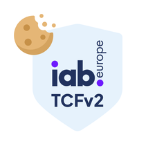 Cookie and logo IAB Europe TCFv2, representing user consent management in Europe.