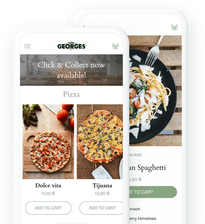 Publish your restaurant's menu and let your customers order takeaway meals.